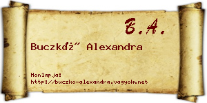 Buczkó Alexandra névjegykártya